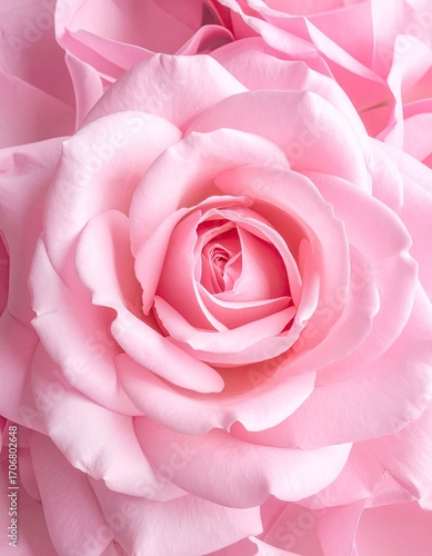 Close-up of a delicate, pastel pink rose
