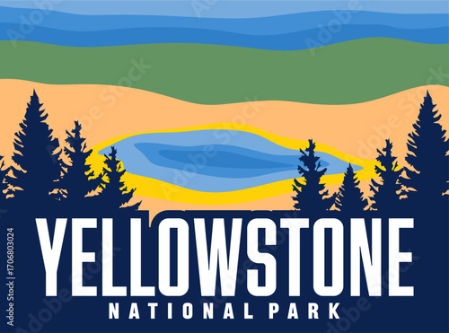 yellowstone national park with beautiful views and beautiful skies