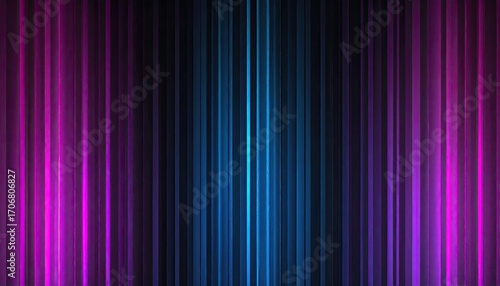 Vertical neon streaks of vibrant purple and blue against a dark background
