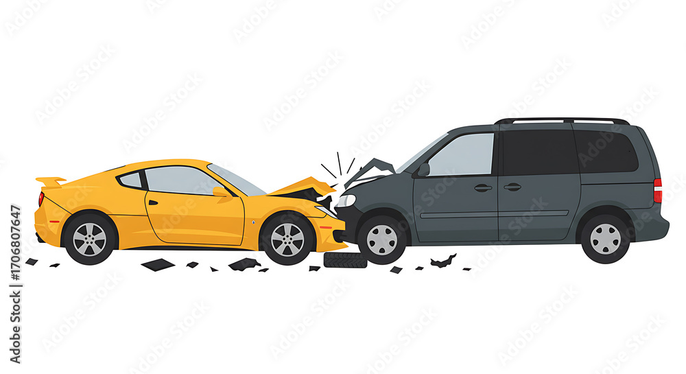 Obraz premium Car Accident Illustration