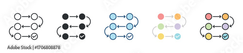 Process Icon Set Multiple Style Collection
