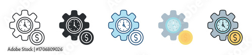 Efficiency Icon Set Multiple Style Collection