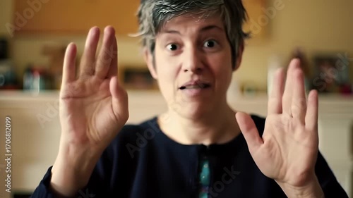 Woman Signing ASL.