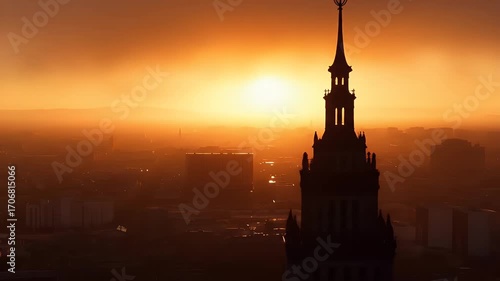 Cityscape at Sunrise, Golden Hour