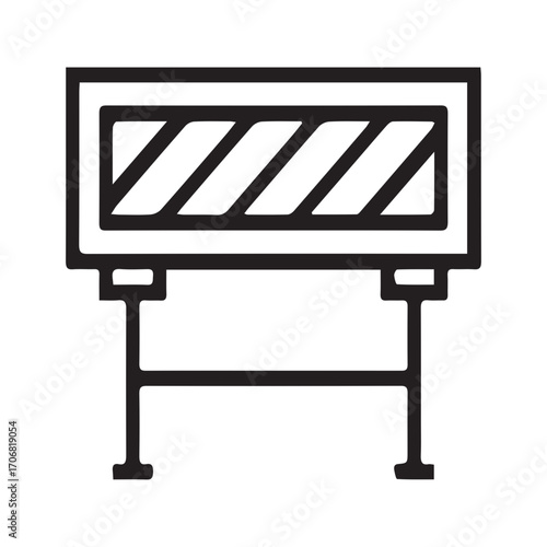Line Art Traffic Barrier