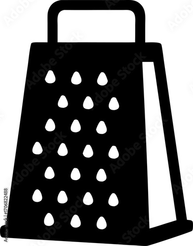 A Box Grater Clean Vector Silhouette Solid Black