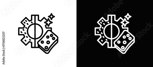 Rust Removal Icon In Black And White Filled Style