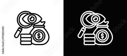 Transparent Fund Icon In Black And White Filled Style
