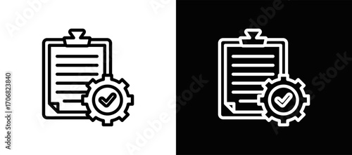 Verified Project Icon In Black And White Filled Style