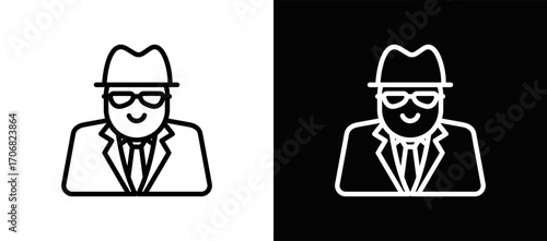 Anonymous Fund Icon In Black And White Filled Style