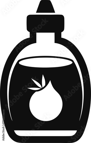 Vector Silhouette of a Classic Bottle of Coconut Oil