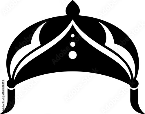 Vector Silhouette of a Traditional Bengali Wedding Ceremony