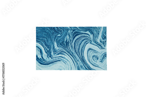 a blue and white marbled paper with a wave pattern