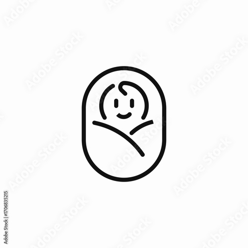 swaddled baby icon icon sign vector