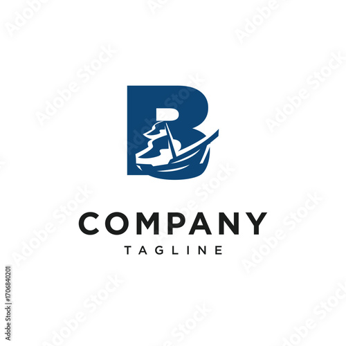 Letter B Sailing Logo Icon Vector