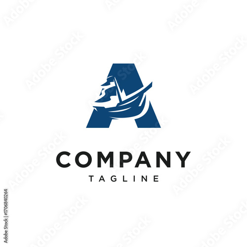 Letter A Sailing Logo Icon Vector