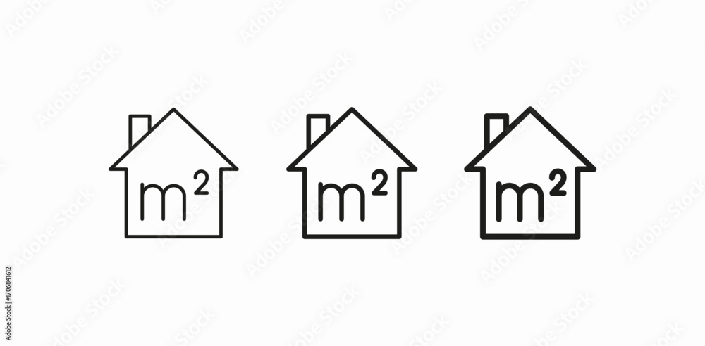 Fototapeta premium house square meters icon sign vector