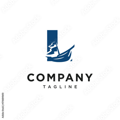 Letter L Sailing Logo Icon Vector
