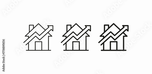 house value increase icon sign vector