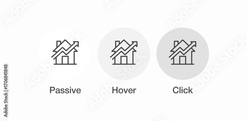 house with rising arrows icon sign vector
