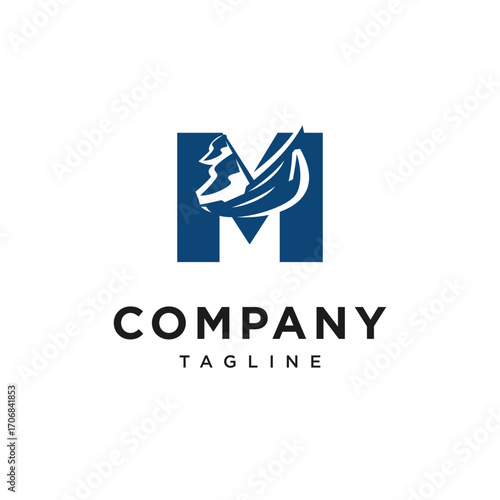 Letter M Sailing Logo Icon Vector