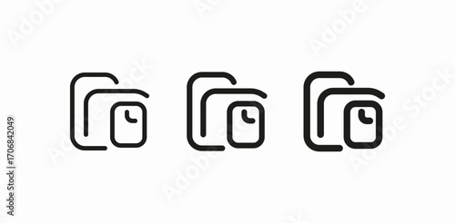 multiple documents stacked icon sign vector