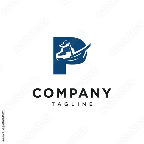 Letter P Sailing Logo Icon Vector