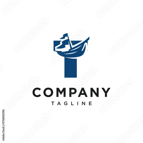 Letter T Sailing Logo Icon Vector