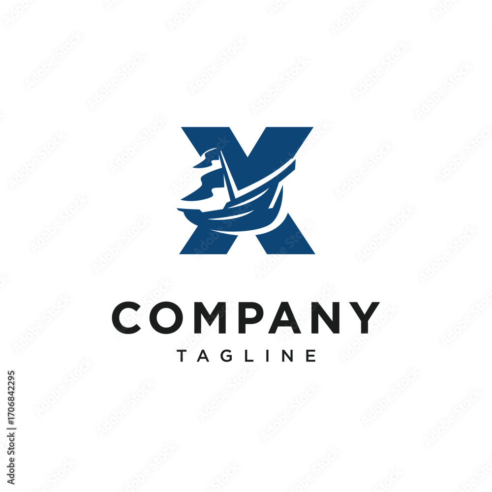Obraz premium Letter X Sailing Logo Icon Vector