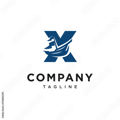 Letter X Sailing Logo Icon Vector