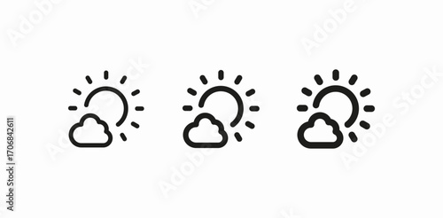 sun behind cloud icon sign vector