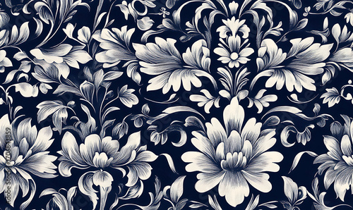 Floral or leaf pattern background suitable for wallpaper, fabric, or decorative design. Soft colors and natural style, ideal for digital and print use.