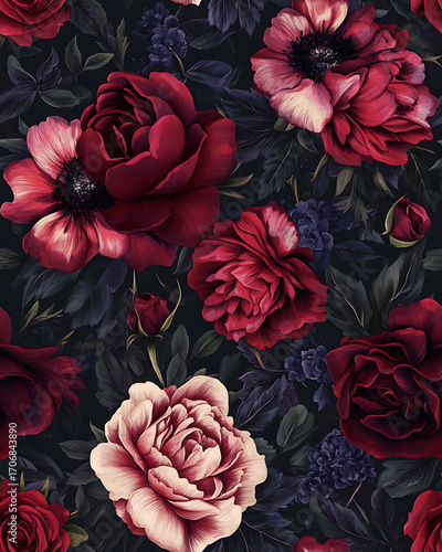 Floral or leaf pattern background suitable for wallpaper, fabric, or decorative design. Soft colors and natural style, ideal for digital and print use.