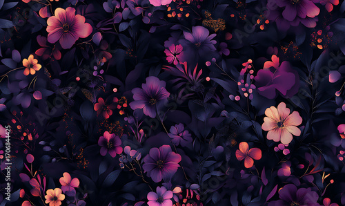 Floral or leaf pattern background suitable for wallpaper, fabric, or decorative design. Soft colors and natural style, ideal for digital and print use.