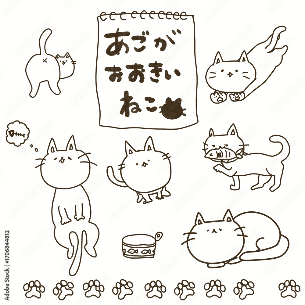 Fototapeta premium あごがおおきいねこ