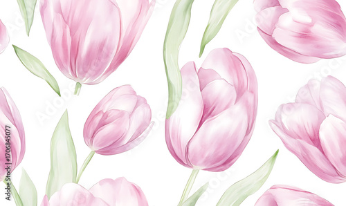 Floral or leaf pattern background suitable for wallpaper, fabric, or decorative design. Soft colors and natural style, ideal for digital and print use.