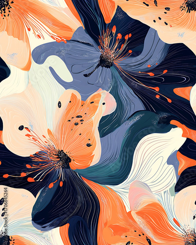 Floral or leaf pattern background suitable for wallpaper, fabric, or decorative design. Soft colors and natural style, ideal for digital and print use.