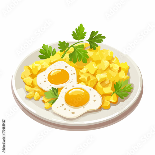 スクランブルエッグベクターイラスト食品