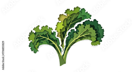Fresh green kale leaves on a white background celebrating National Kale Day with a healthy and vibrant mood.