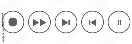 Stop, play, pause, rewind, fast forward icon. Media player button icons set. vector eps 10