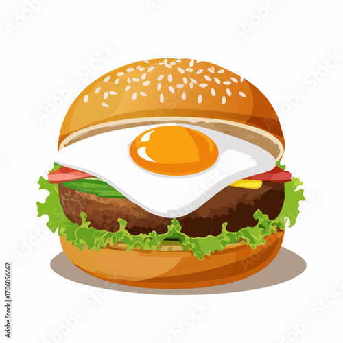 月見バーガーベクターイラスト食品素材