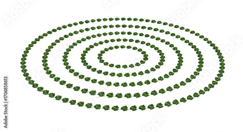 Graphic representation of National Kale Day with concentric circles made of green kale on a white background