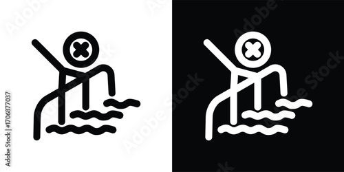 no till icon set in outline black and white style vector illustration