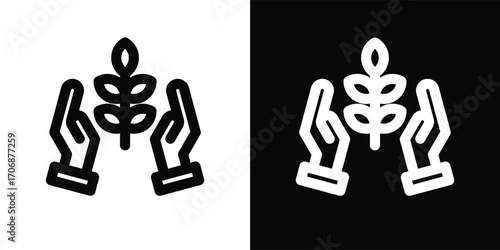 organic farming icon set in outline black and white style vector illustration