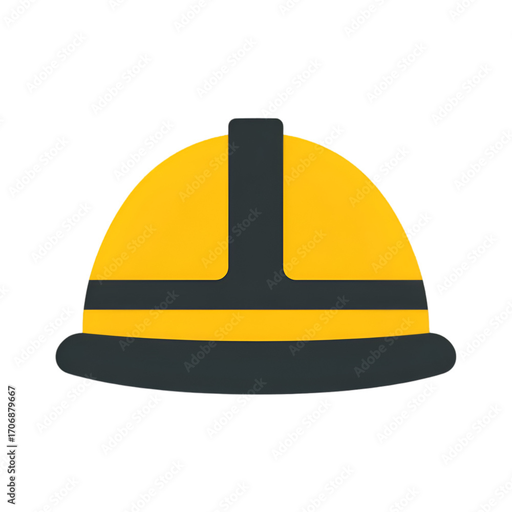 Fototapeta premium A bright yellow hard hat symbolizing safety and protection in construction and industrial work environments.