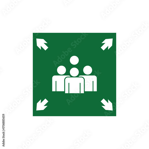 Assembly Point sign vector logo design template