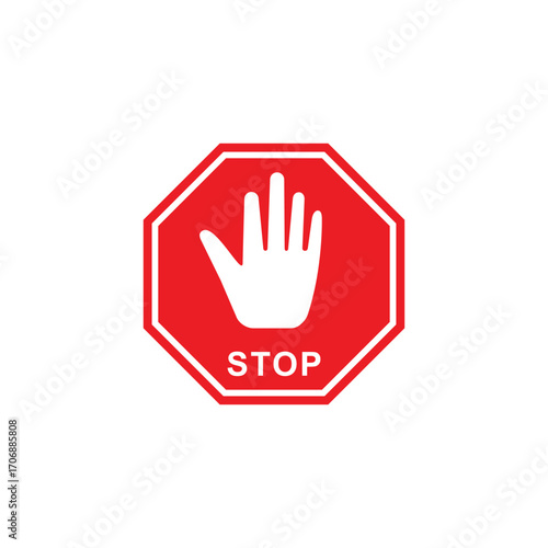 Stop sign icon vector style illustration