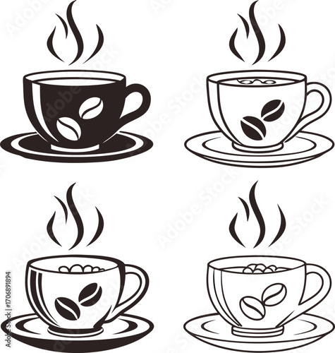 Black and White Coffee Illustration