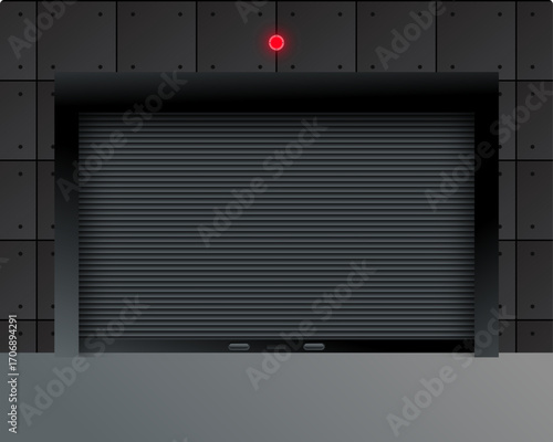 Modern Industrial Garage Door Vector Illustration