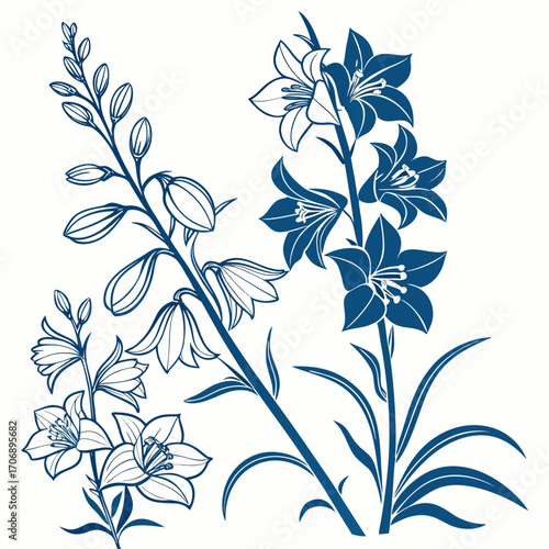 seamless pattern with delphinium